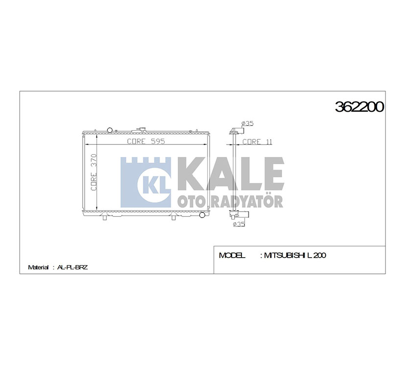 Mitsubishi L200 Su Radyatörü 1999-2005 Radyatör Su L 4x2 26mm M-t Brazıng OEM MR127853